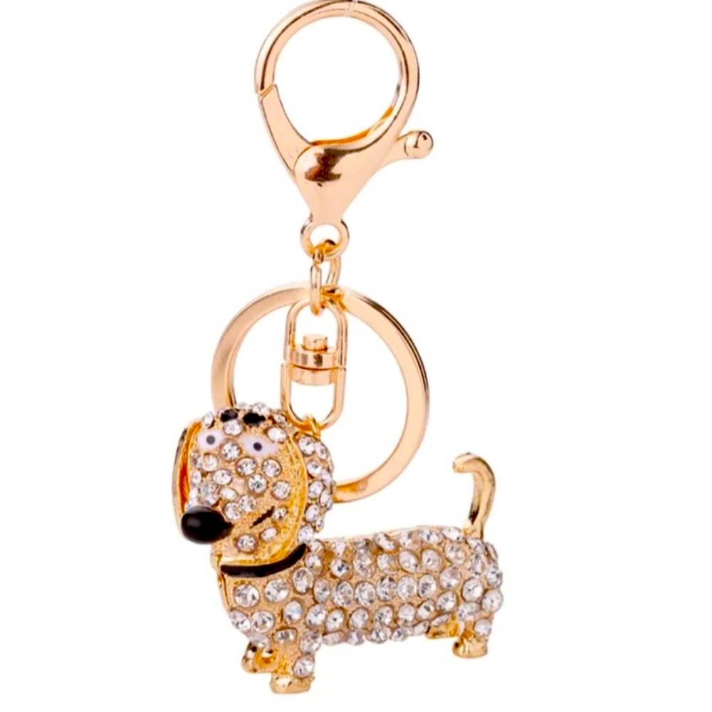 Dachshund Keychain Pendant Crystal Studded BLING!~$4.99 shipping Applied! - Picture 1 of 3